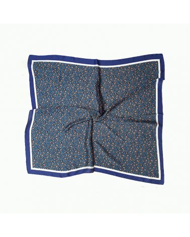 foulard satin léopard  bleu