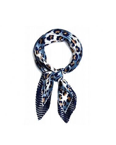 foulard plissé léopard et pois