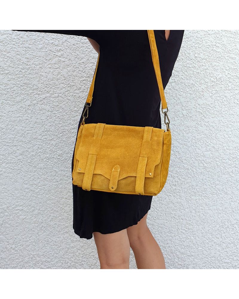 sac messenger moutarde