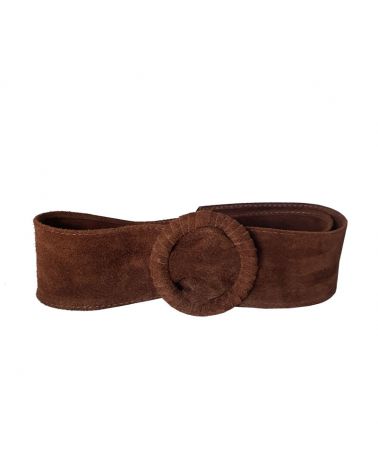 ceinture large daim chocolat