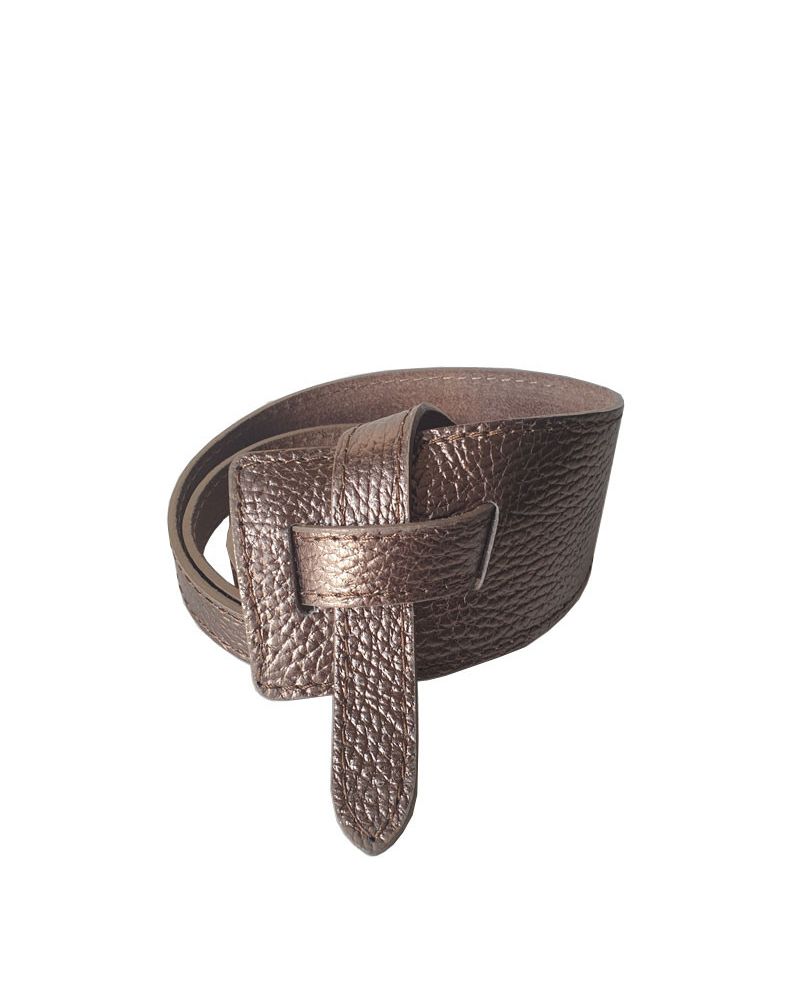 ceinture cuir asymetrique bronze