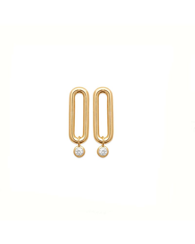 boucles d'oreilles anneau zirconium