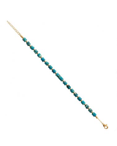 bracelet or jaspe bleu