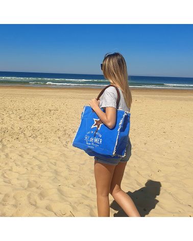 sac de plage sel de mer bleu roi