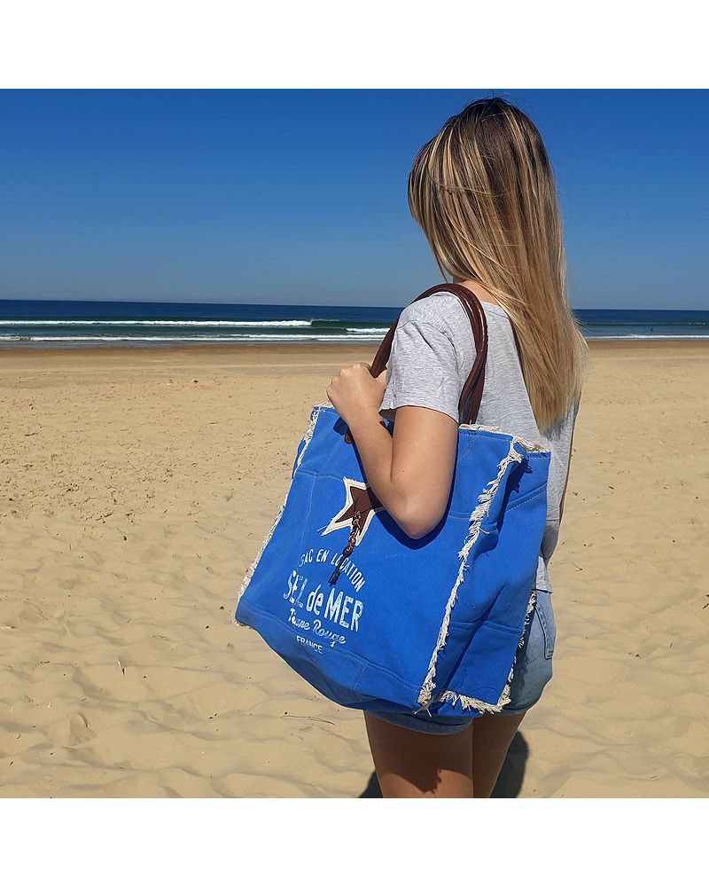 sac de plage sel de mer bleu roi