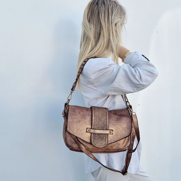 sac donna cuir vintage