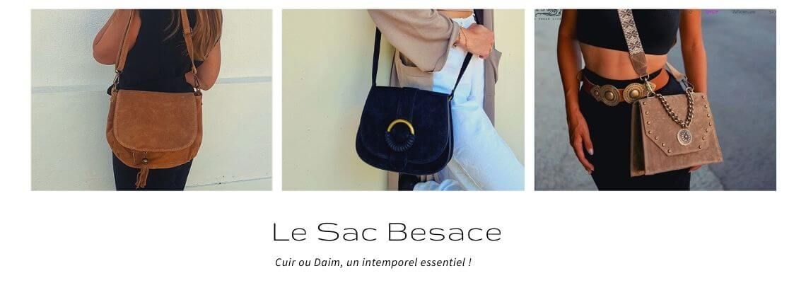 Grand sac à main style besace