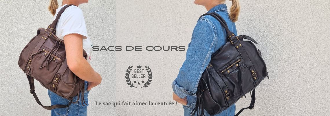 Sac de Cours en Cuir et en Daim | Zosha Collection