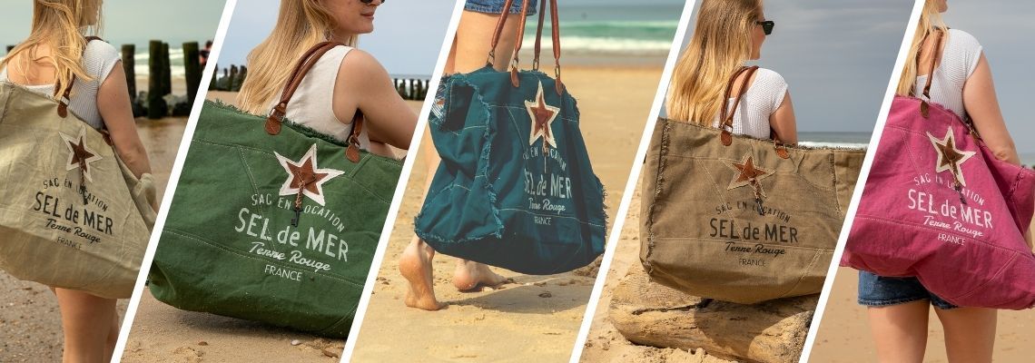 Sacs de plage SEL DE MER | Cabas Grand Format l Zosha Collection
