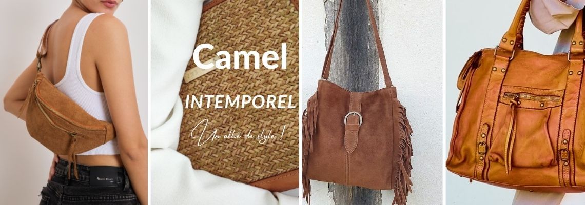 MELLAL sac à main bandoulière vintage en cuir Couleurs Camel