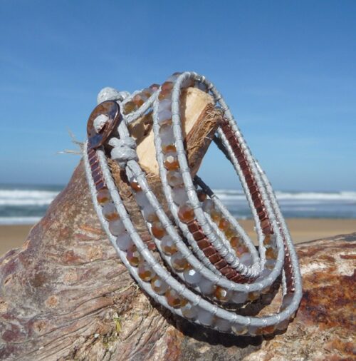 Bracelet wrap Gris cuivré