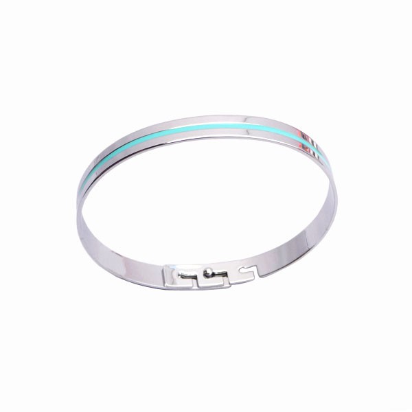 Bracelet jonc émail turquoise
