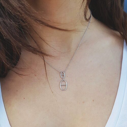 Collier argent 2 grains café en argent 925