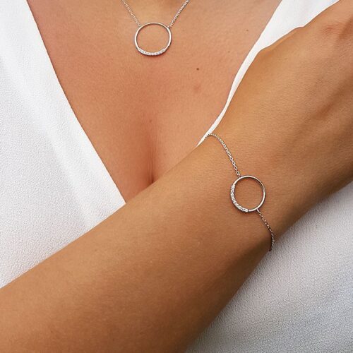 Bracelet argent 925 cercle zircon