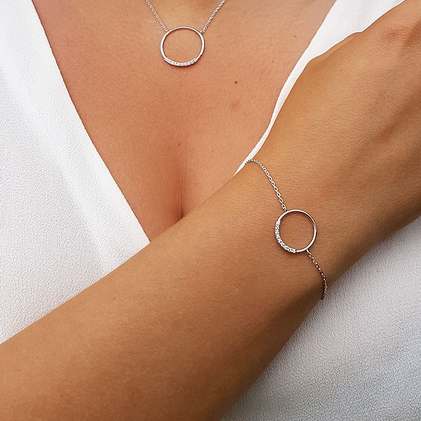 Bracelet argent 925 cercle zircon
