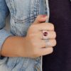 Bague anneau argent 925 motif aztèque