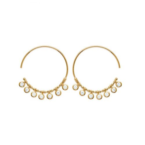 Créoles plaqué or pampilles zircon