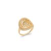 Bague Plaqué Or rosace zirconium