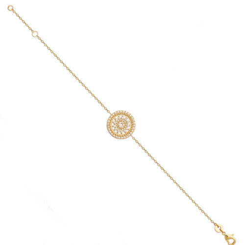 Bracelet médaille rosace zirconium