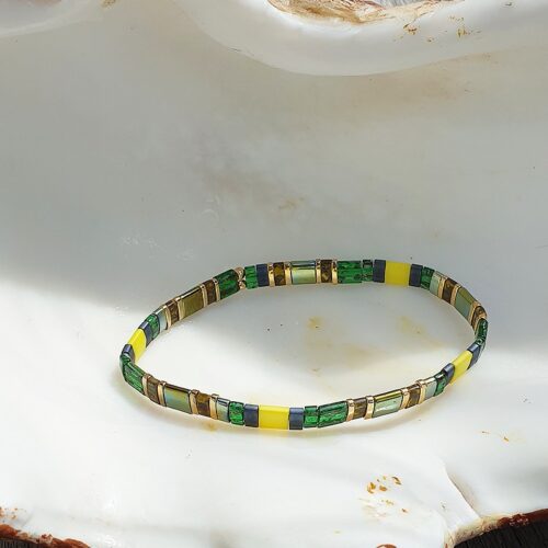 bracelet perles japonaises plates