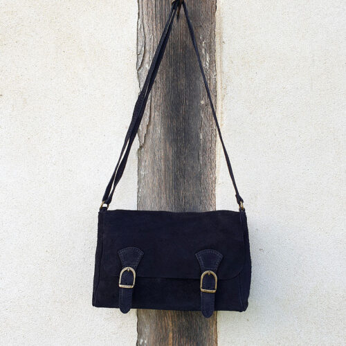 sac bandoulière double boucle noir