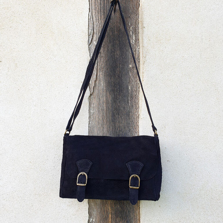 sac bandoulière double boucle noir