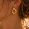 boucles d'oreilles anneaux agate blanche boucles d'oreilles anneaux agate blanche