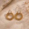 boucles d'oreilles anneaux agate blanche boucles d'oreilles anneaux agate blanche