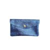 Porte-Monnaie Cuir métallisé Bleu