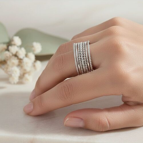 bague anneaux semainier pour femme en argent 925