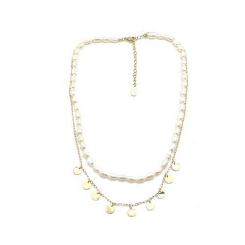 Collier double rang Perles d'eau