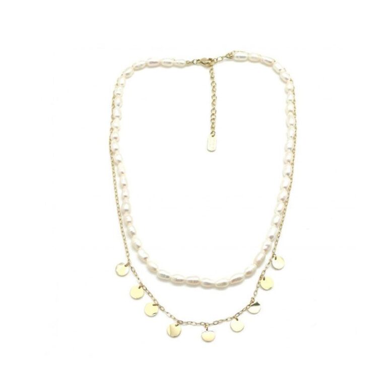 Collier double rang Perles d'eau