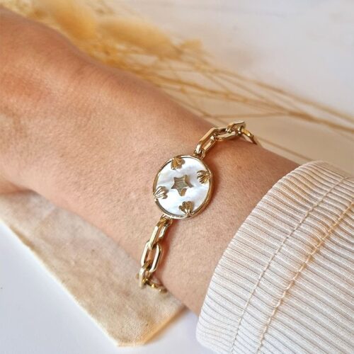 bracelet maille nacre constellation