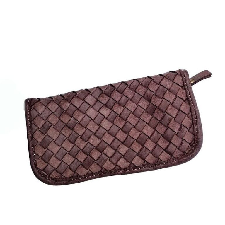 Portefeuille Cuir Vintage Taupe