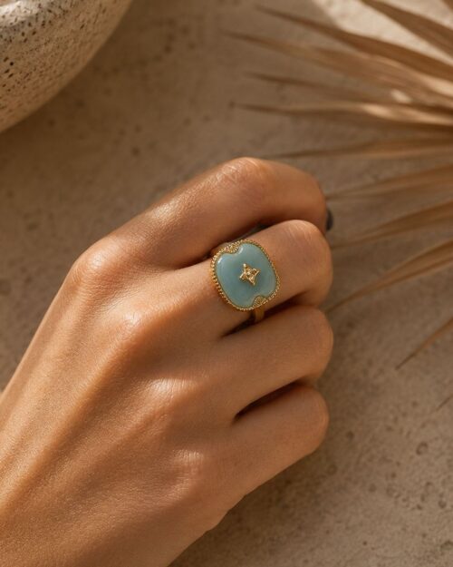 bague devon acetate bleu clair