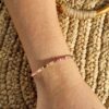 bracelet pierre de soleil et rhodonite bracelet pierre de soleil et rhodonite