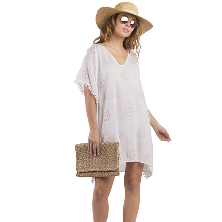 Caftan de plage motif soleil