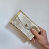porte monnaie cuir metal gold