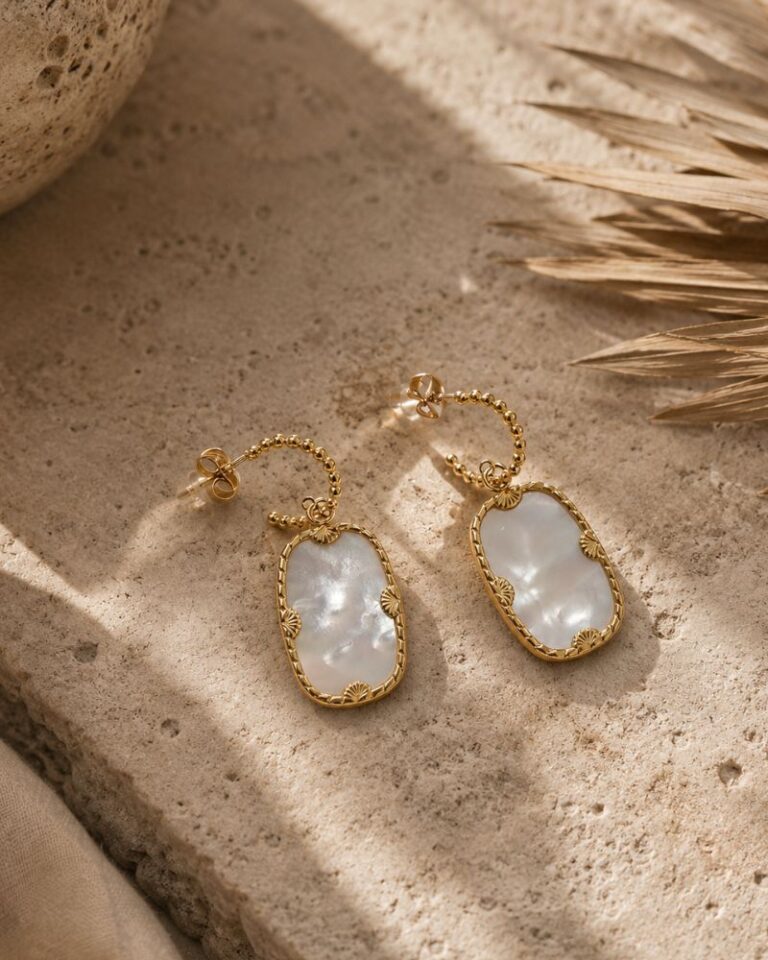 boucles d'oreilles zelda nacre
