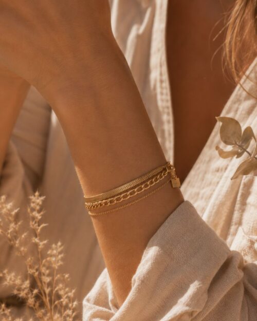 bracelet nadja 3 rangs acier inoxydable bohm paris
