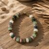 bracelet lina turquoise africaine & rhodonite bracelet lina turquoise africaine & rhodonite bijou bohm