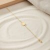 Bracelet médaille étoile zirconium blanc