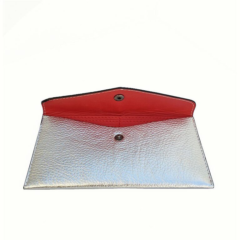 Porte-carte Cuir Argenté