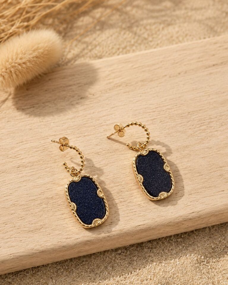 boucles d'oreilles zelda sable bleu