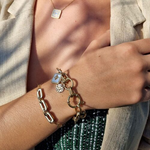 bracelet gros maillon nacre