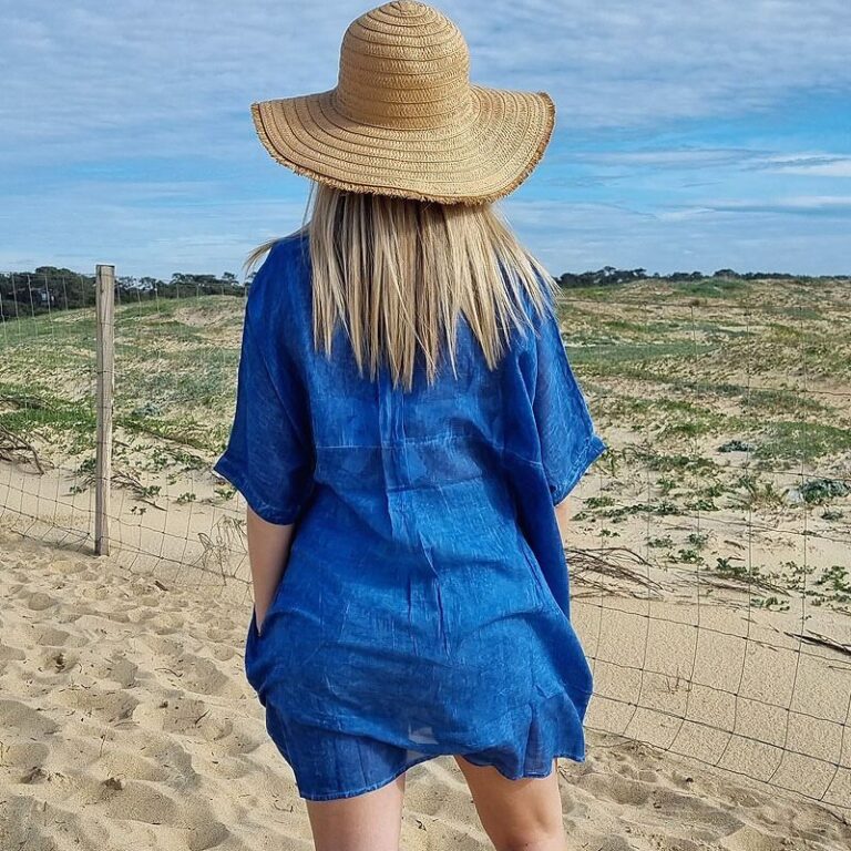 chemise de plage oversize bleu