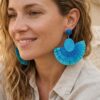 boucles d'oreilles azur raphia