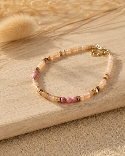 bracelet cybelle pierre de soleil bracelet cybelle pierre de soleil et rhodonite bijou bohm paris