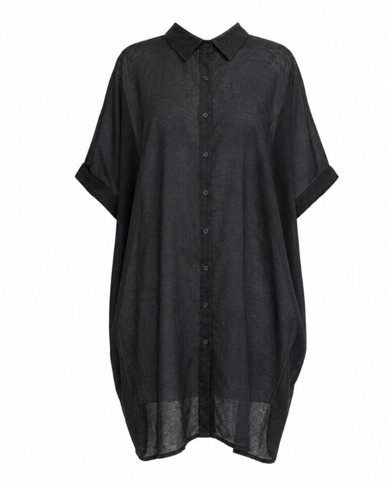 chemise de plage oversize noir chemise de plage oversize noir en voile de coton