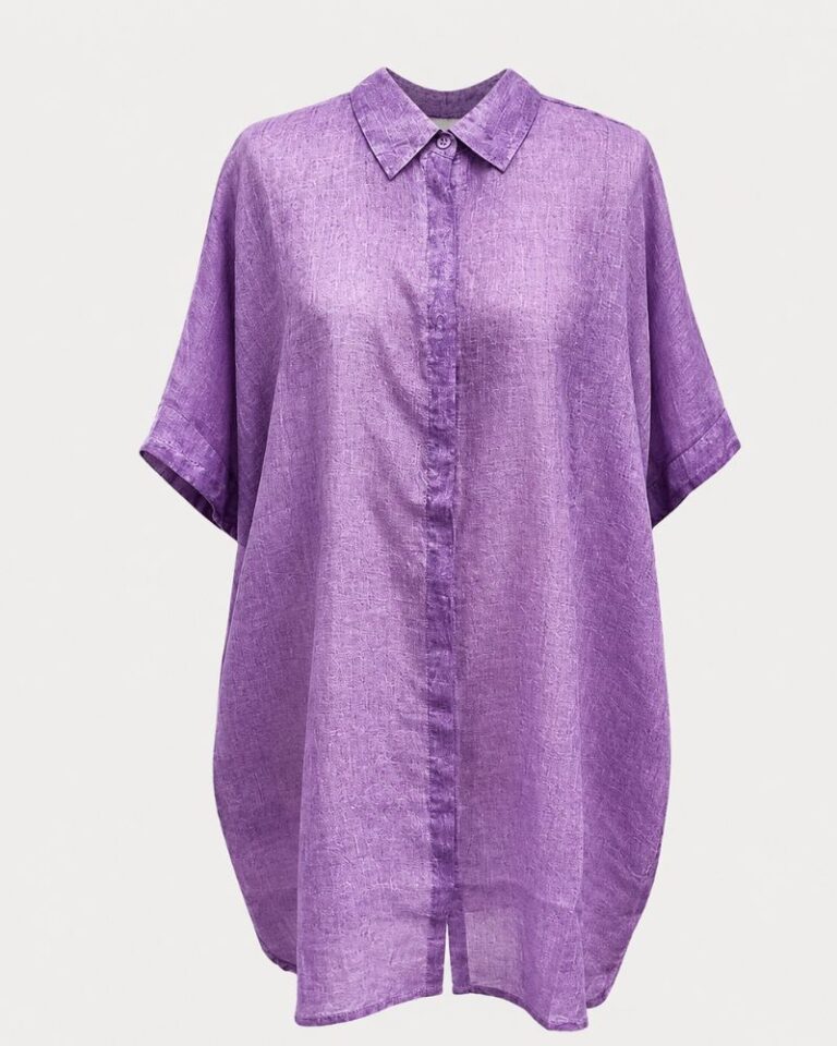 chemise de plage oversize lavande voile de coton